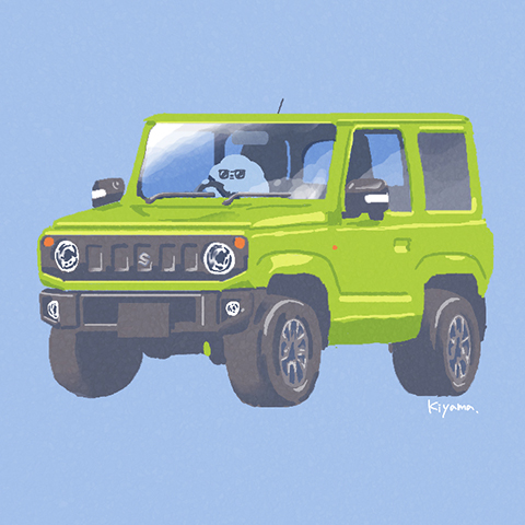 ジムニーに乗車したAWAKUNサムネイル